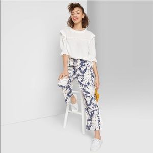 NWT High Rise Pull-On Wide Leg Tie-Dye Pants